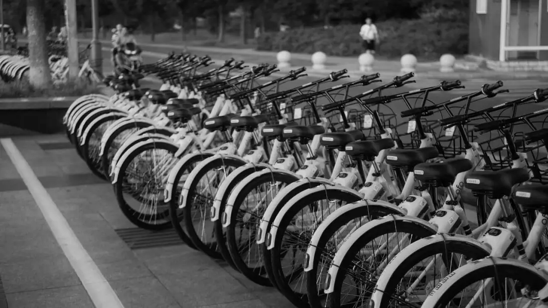 Biciclete în stație de bike sharing